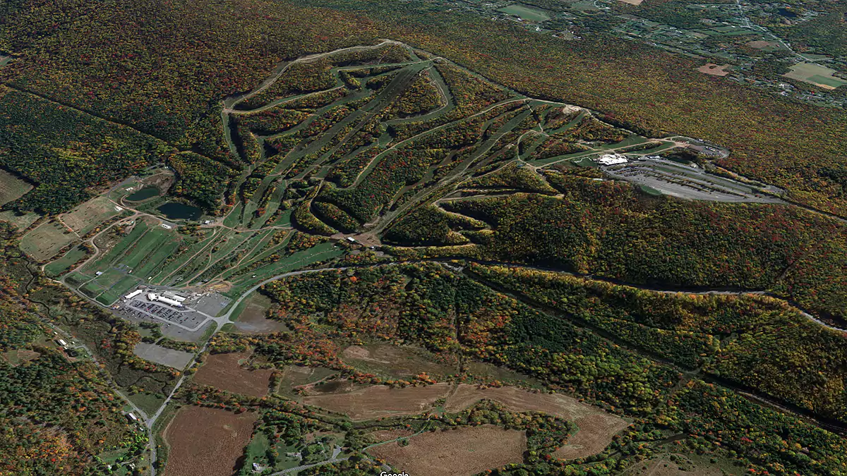 Blue Mountain as seen from Google Maps satellite view.