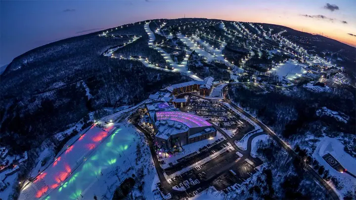 Camelback Resort in its night skiing splendor.  Photo courtesy of Camelback Resort.