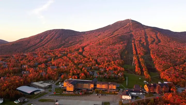 Jay Peak took advantage of the morning glow to highlight their mountain's beauty.