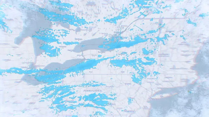 Radar capture from Monday evening with a burst of lake effect snow.